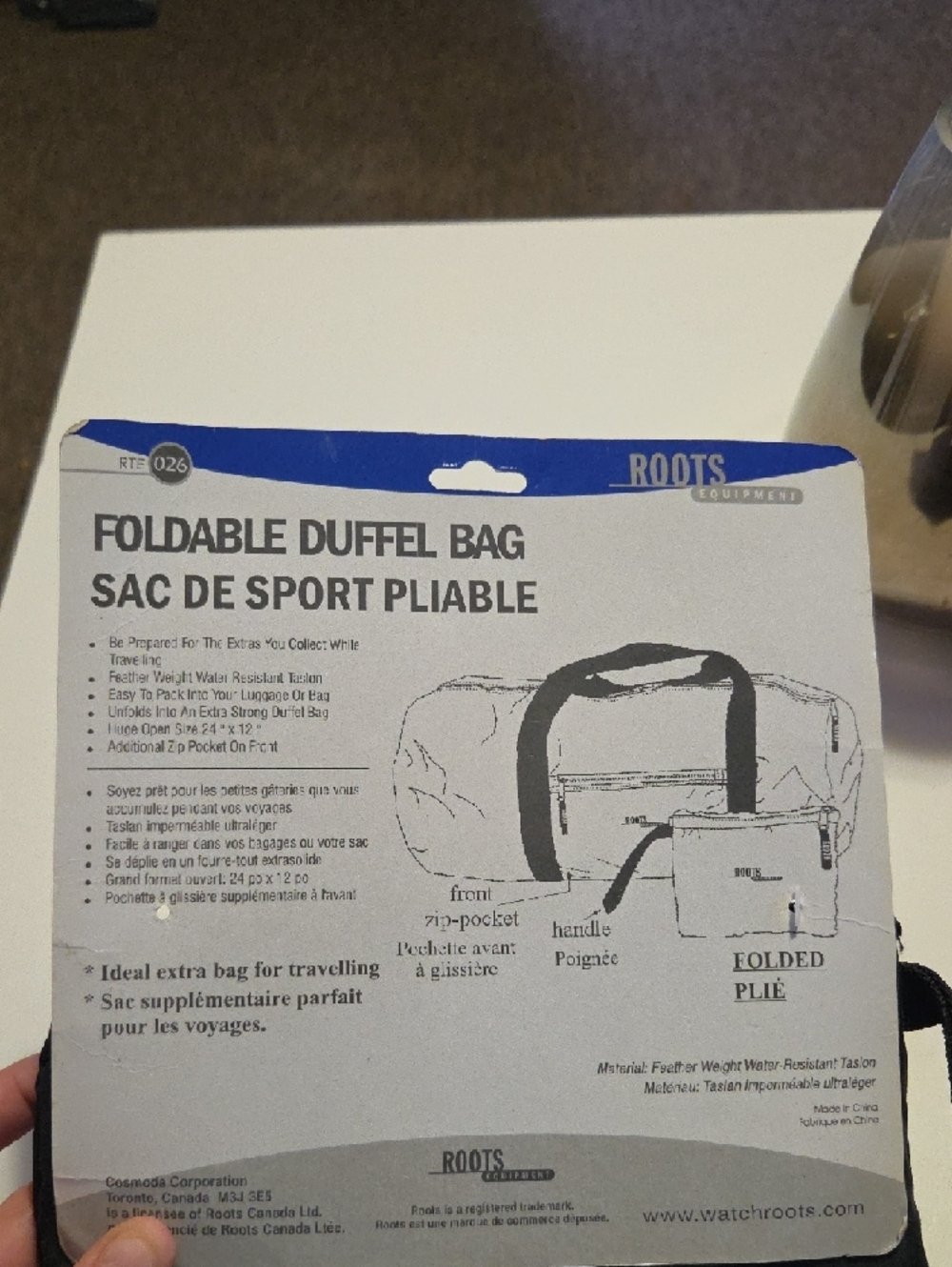 Roots Foldable Duffel Bag - Black - Picture 5 of 5